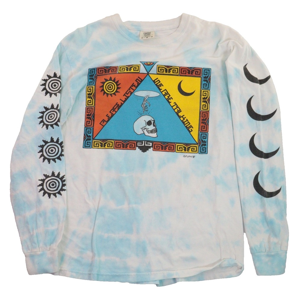 Comfort Colors Long Sleeve T-Shirt Blues For Sallah Graphic Tie Dye Cotton Men M